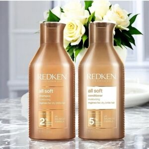 Redken All Soft Shampoo & Conditioner - Bronze Bottles Price Is For The Set